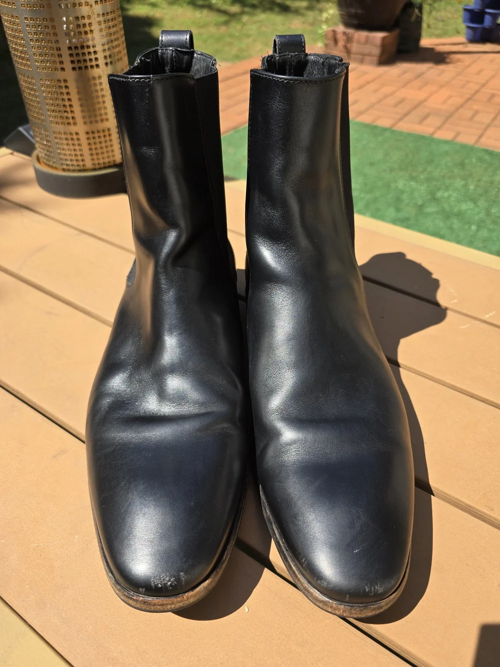 Wolf & Shepherd Black Leather Chelsea Blitz Boots Size 10.5